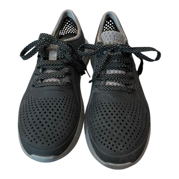 CROCS LiteRide Men's 204967 Black Gray Lace-up Tennis Shoes Sneakers 8 - Picture 4 of 7